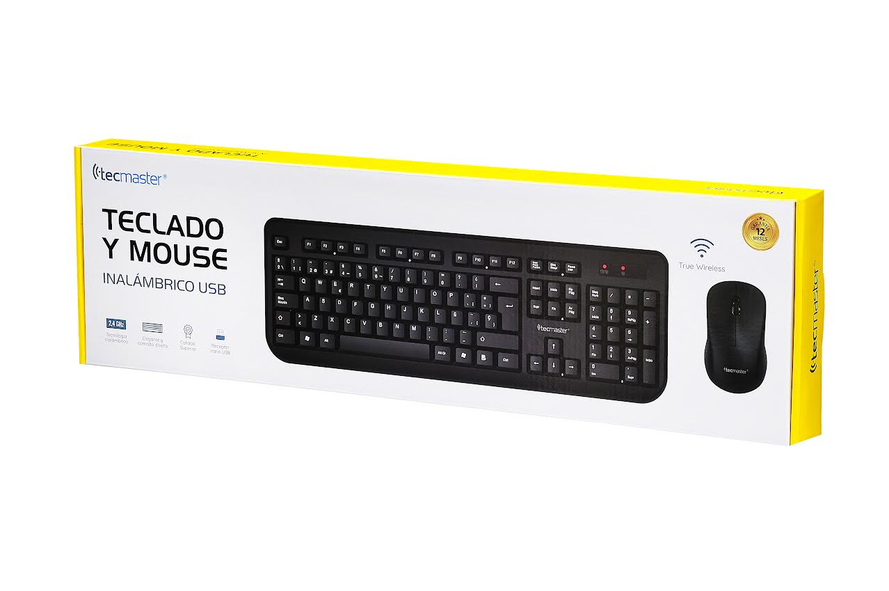 Kit Teclado y Mouse Inalambrico Tecmaster Multimedia 100512