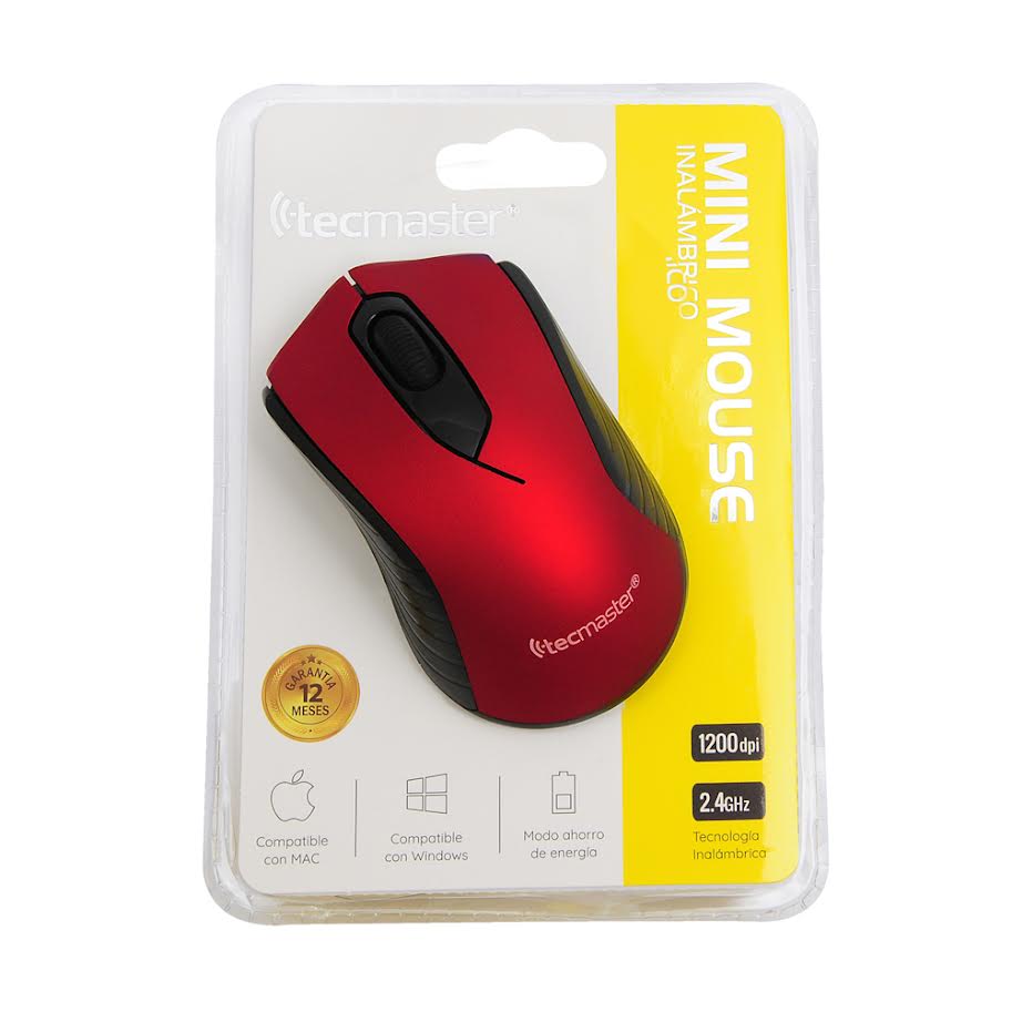 Mini Mouse Inalámbrico 2.4 G Nano Receptor USB 100503 Rojo