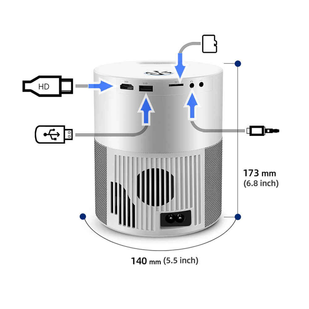 Proyector Funfoox Torre MS Miracast FHD 250” LED 4500Lm Wifi