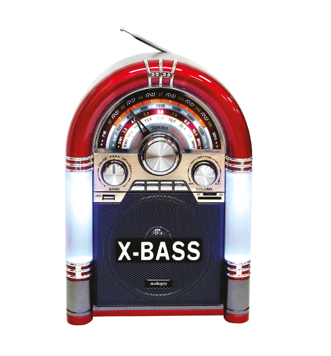 Parlante Retro Rockola XL Bluetooth Recargable Iluminada AP2053