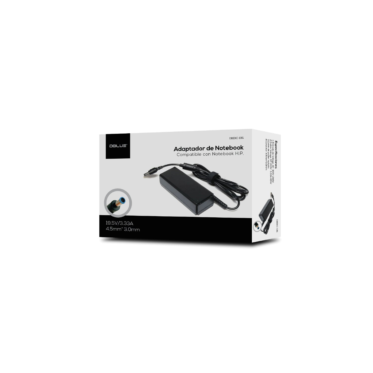 Cargador Notebook Para HP 19.5V / 3.33A Punta Azul 4.5*3.0mm