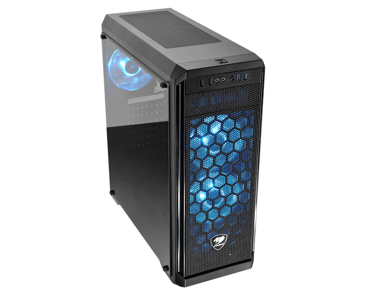 Gabinete Cougar + Lateral Vidrio Templado +3 FAN MX330-G AIR