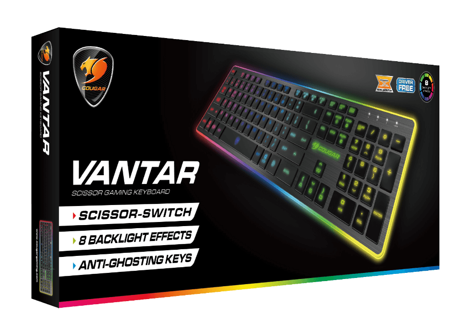 Teclado Gamer Rgb Cougar Vantar Pro Teclas Planas Anti-Ghosting