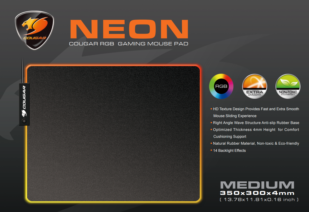 Mouse Pad Cougar Neon Gaming Series FULL RGB