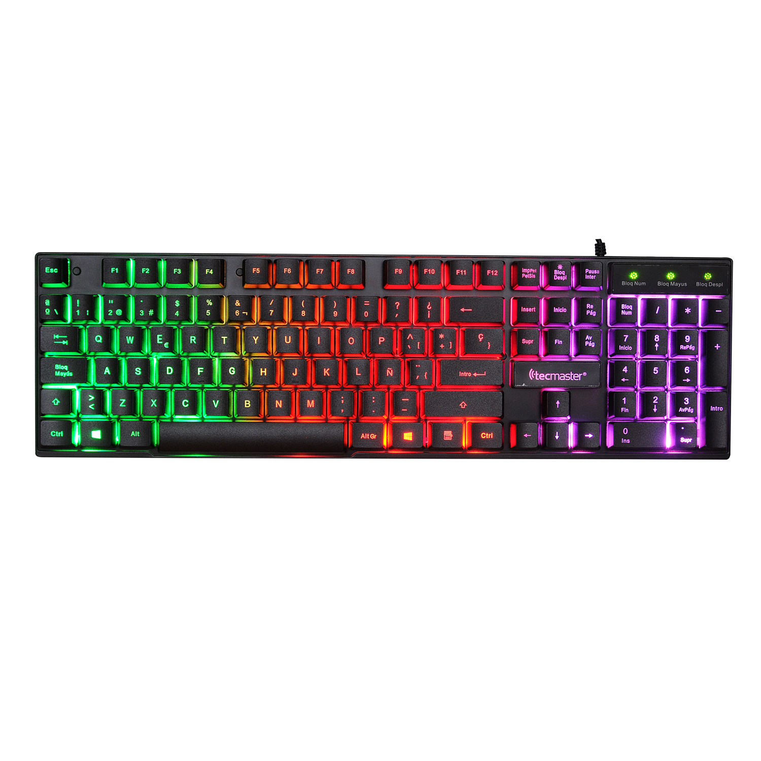 Teclado Gamer con Retro Iluminación RGB Tecmaster TM-100510