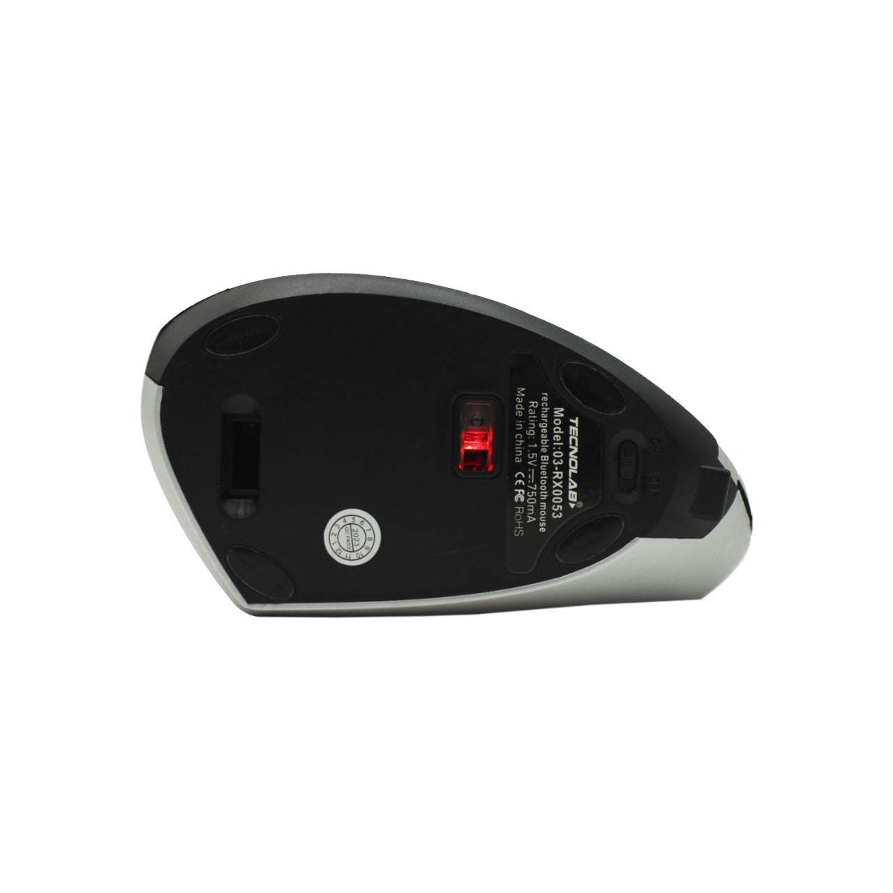 Mouse Vertical Ergonómico Inalámbrico BT Recargable Gris