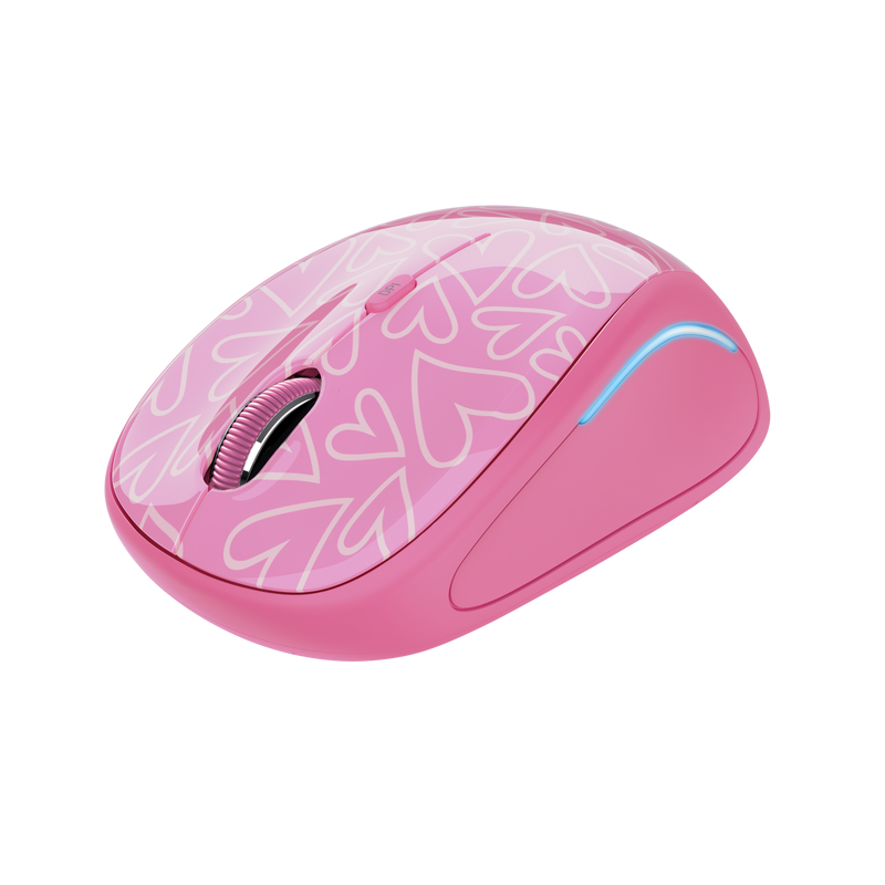 Mouse Inalambrico Rosado Retro Iluminado Rgb Trust Yvi 22336
