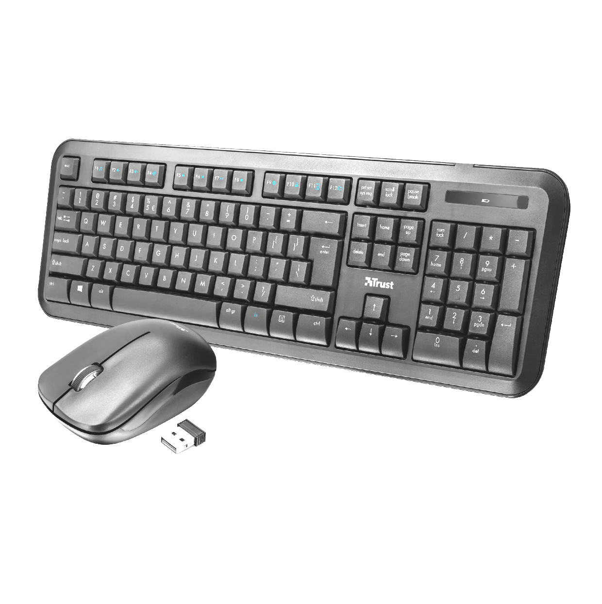 Kit Mouse y Teclado Inalambrico Trust Nova Multiusos Ghz