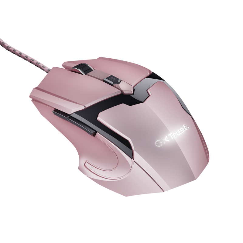 Mouse Gamer Rosado Trust Gxt 101P Retro-iluminado