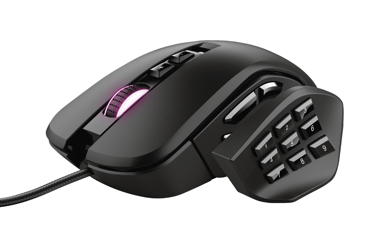 Mouse Gamer Ergonomico Trust Morfix GXT 970 RGB + Paneles laterales