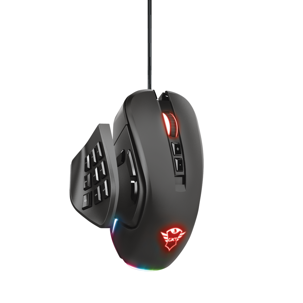 Mouse Gamer Ergonomico Trust Morfix GXT 970 RGB + Paneles laterales