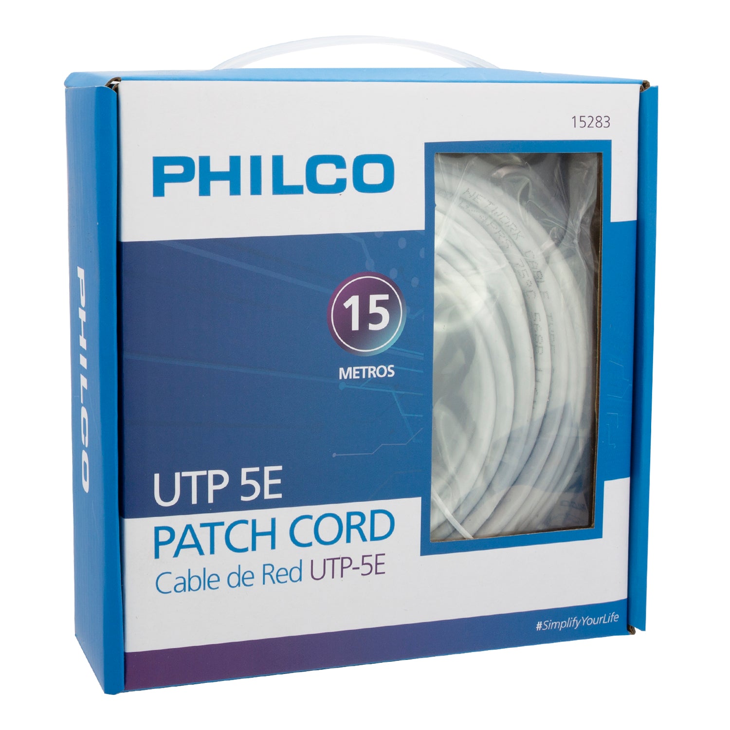 Cable de Red Ethernet de 15 Metros Categoría 5E 100% Cobre