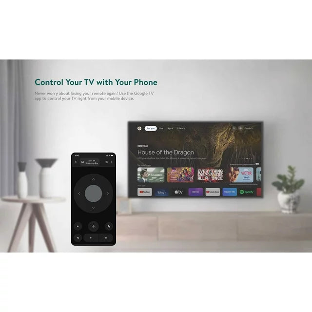 Android Google TV 4K UHD Chromecast + Control Remoto ONN