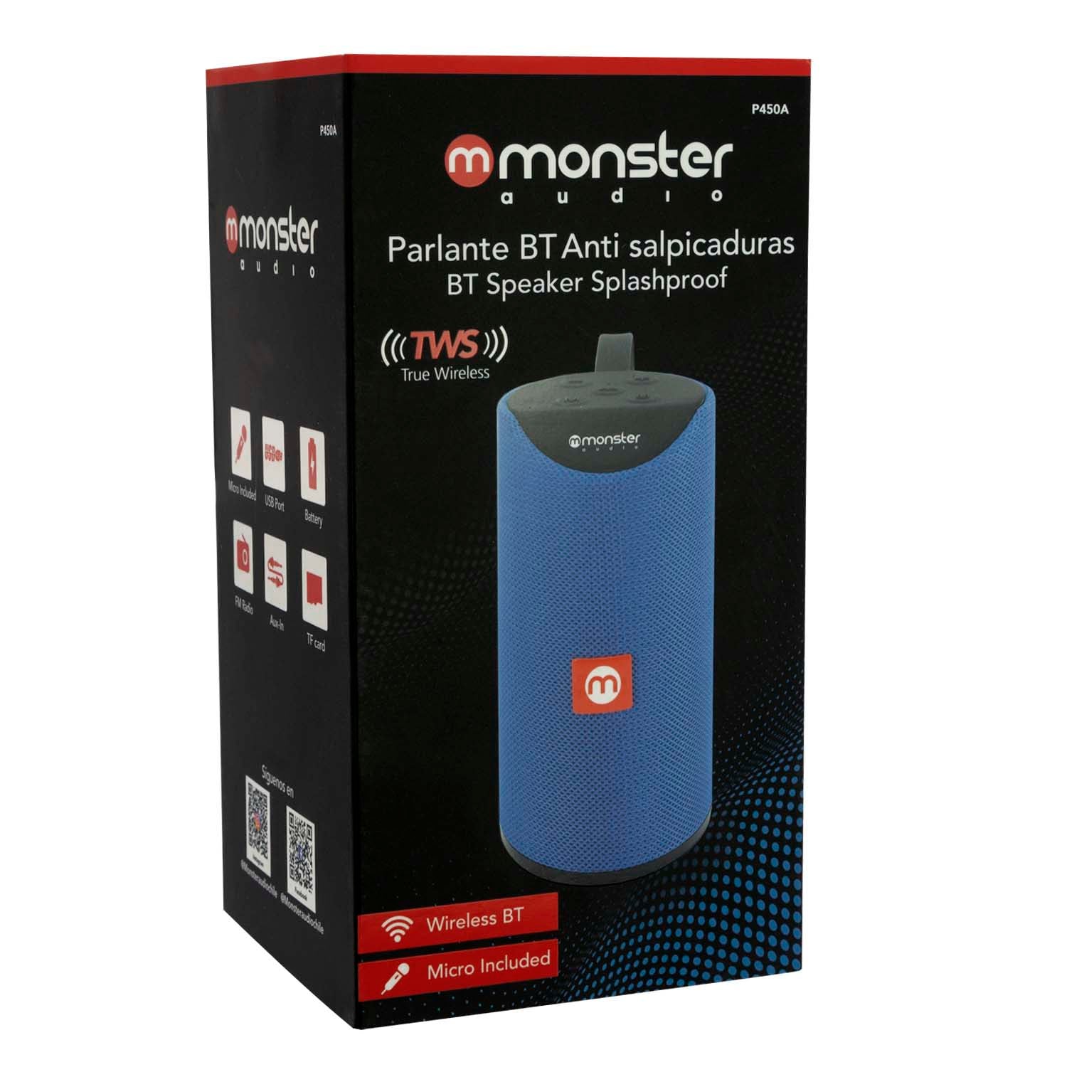 Parlante Portátil Bluetooth Waterproof Monster P450 Azul