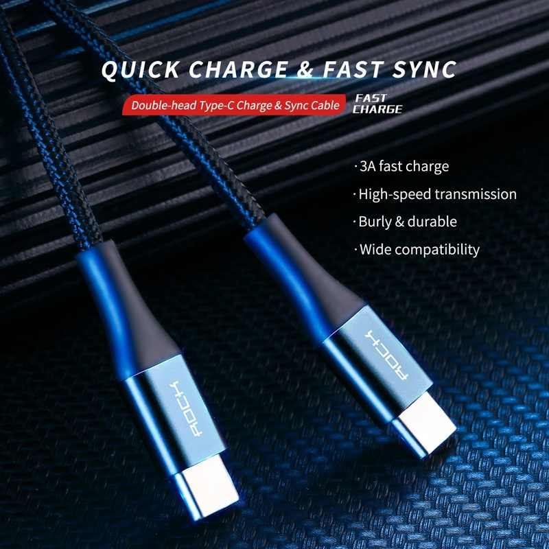 Cable De Datos Type-C a Type-C 3M Acordonado High Power 3A