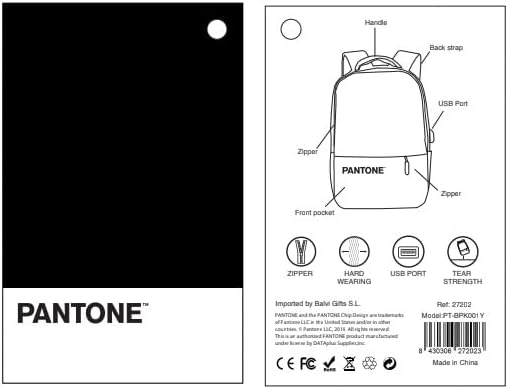 Mochila Rosada Pantone de Notebooks 16” + Cable de Carga USB
