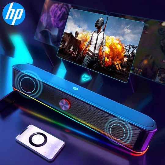Soundbar HP Multimedia Stereo con Luces Rgb 6 Watts DHE-6003