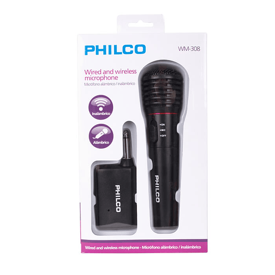 Micrófono Inalámbrico VHF Multipropósito HIFI Philco WM308