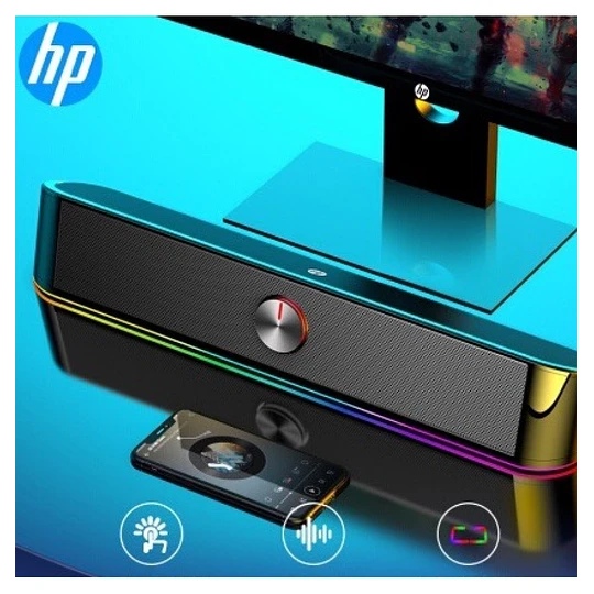 Soundbar HP Multimedia Stereo con Luces Rgb 6 Watts DHE-6003