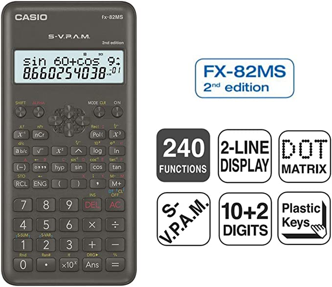 Calculadora Científica Casio Fx-82MS Vers. II 240 Funciones