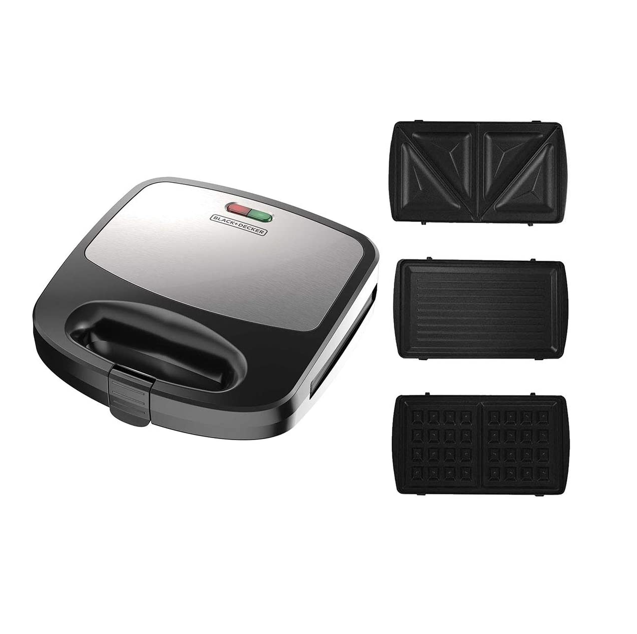 Sandwichera + Parrilla + Waflera Black + Decker WM2000S-CL