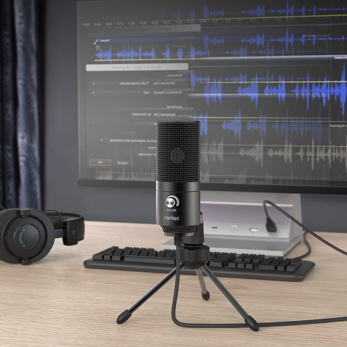 Micrófono Condensador USB Multiplataformas Fifine K669BK Pro