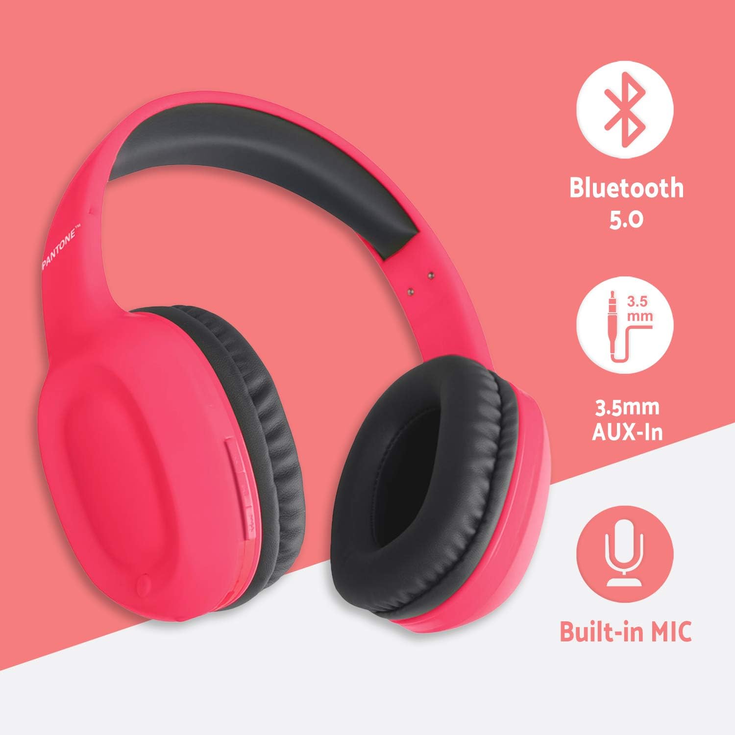 Audífono Rosado Pantone Bluetooth + Manos Libres + Aux