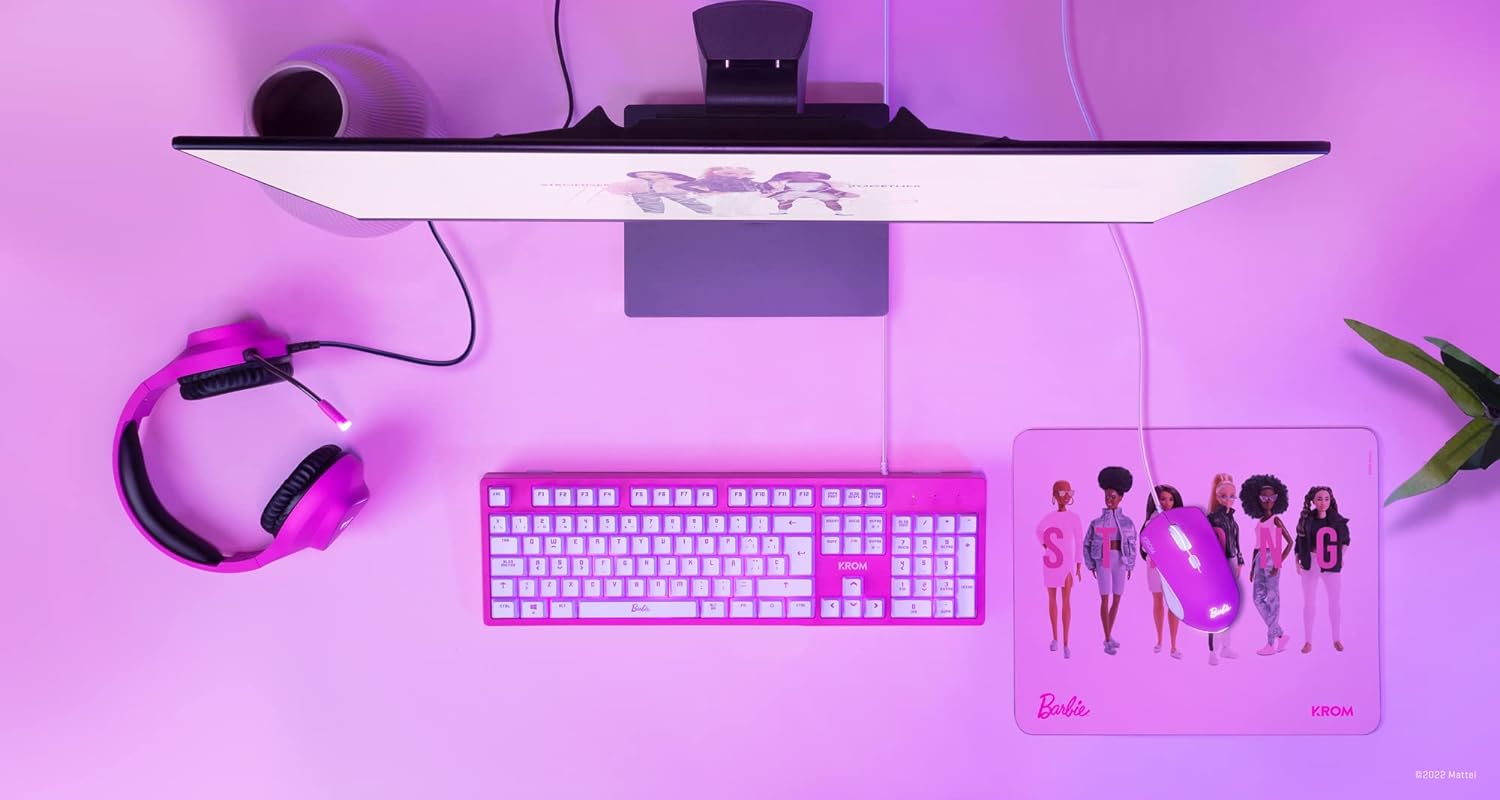 Audífonos Gamer de Barbie Rosados KROM KHALI Multiplataforma