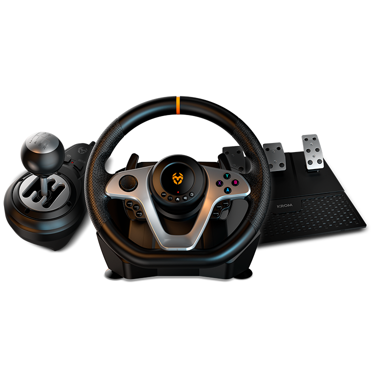 Kit Gaming Volante + Acelerador + P.Cambios Krom K-WHEEL PRO