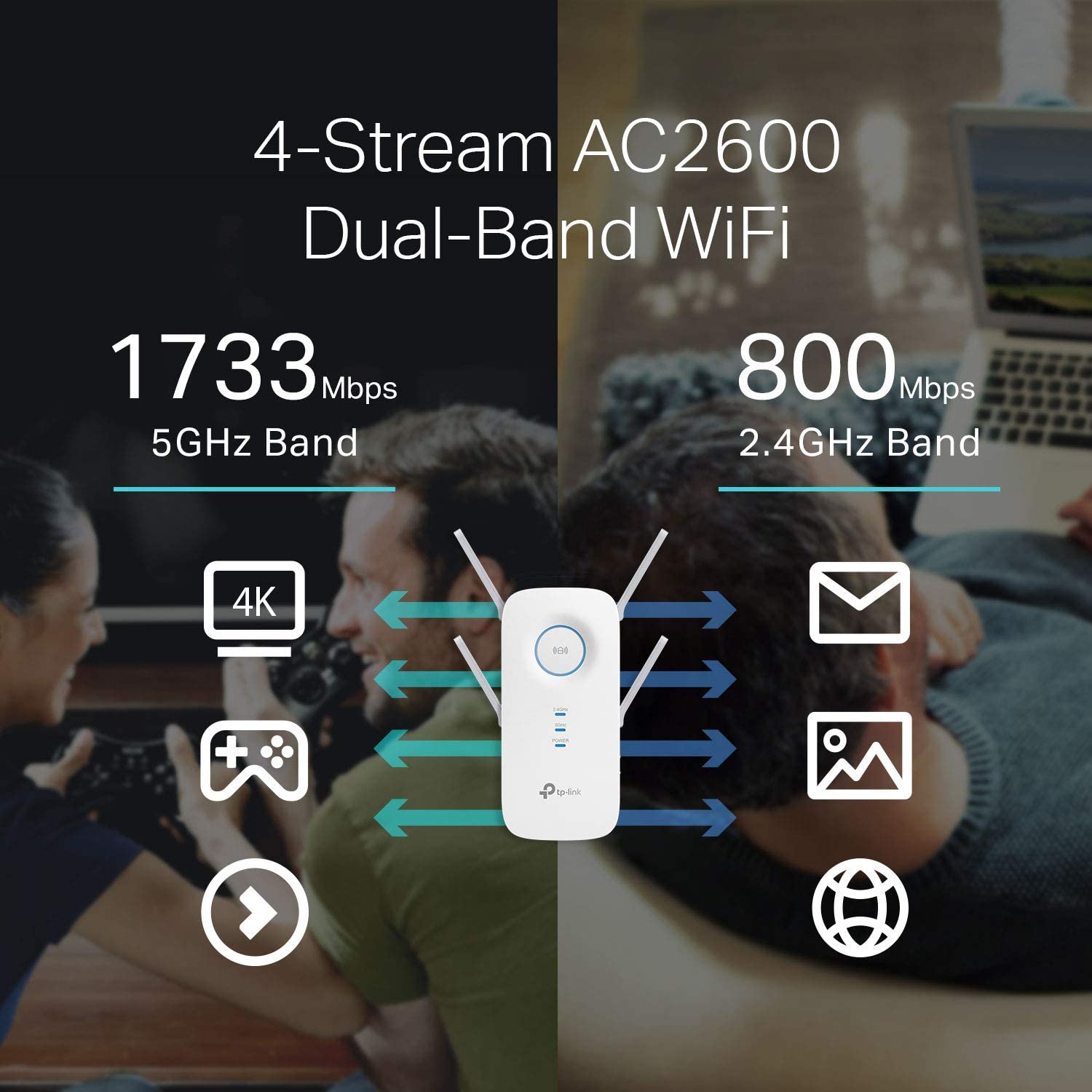 Extensor WIFI TP-LINK RE650 2533Mbps High Speed LAN GIGABYTE
