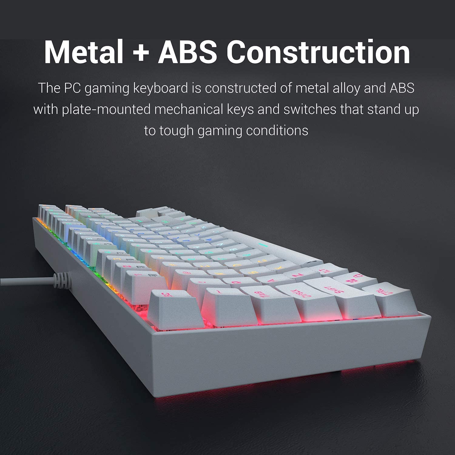 Teclado Gamer Redragon Mecanico Kumara Rgb K552W Pro Blanco