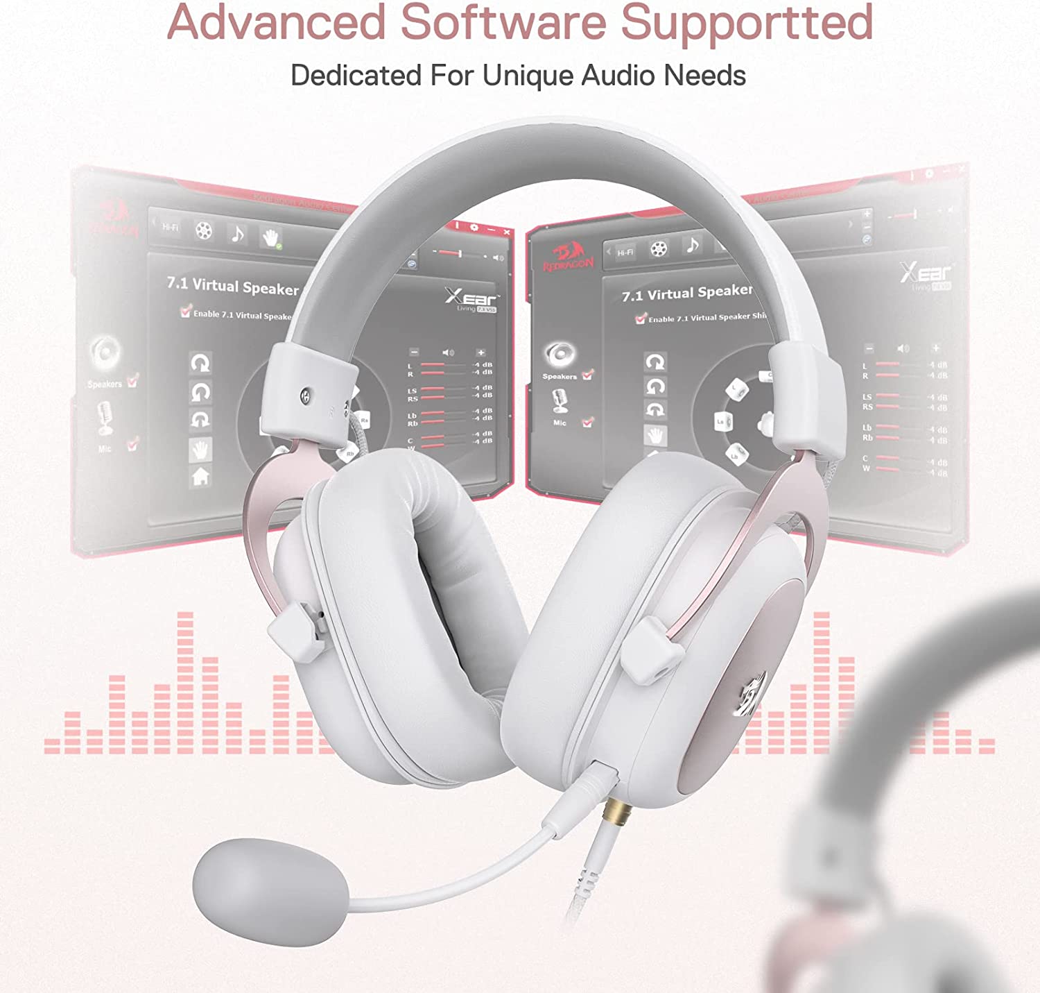 Audifonos Gamer Usb Redragon Zeus 2 White Multiplataformas