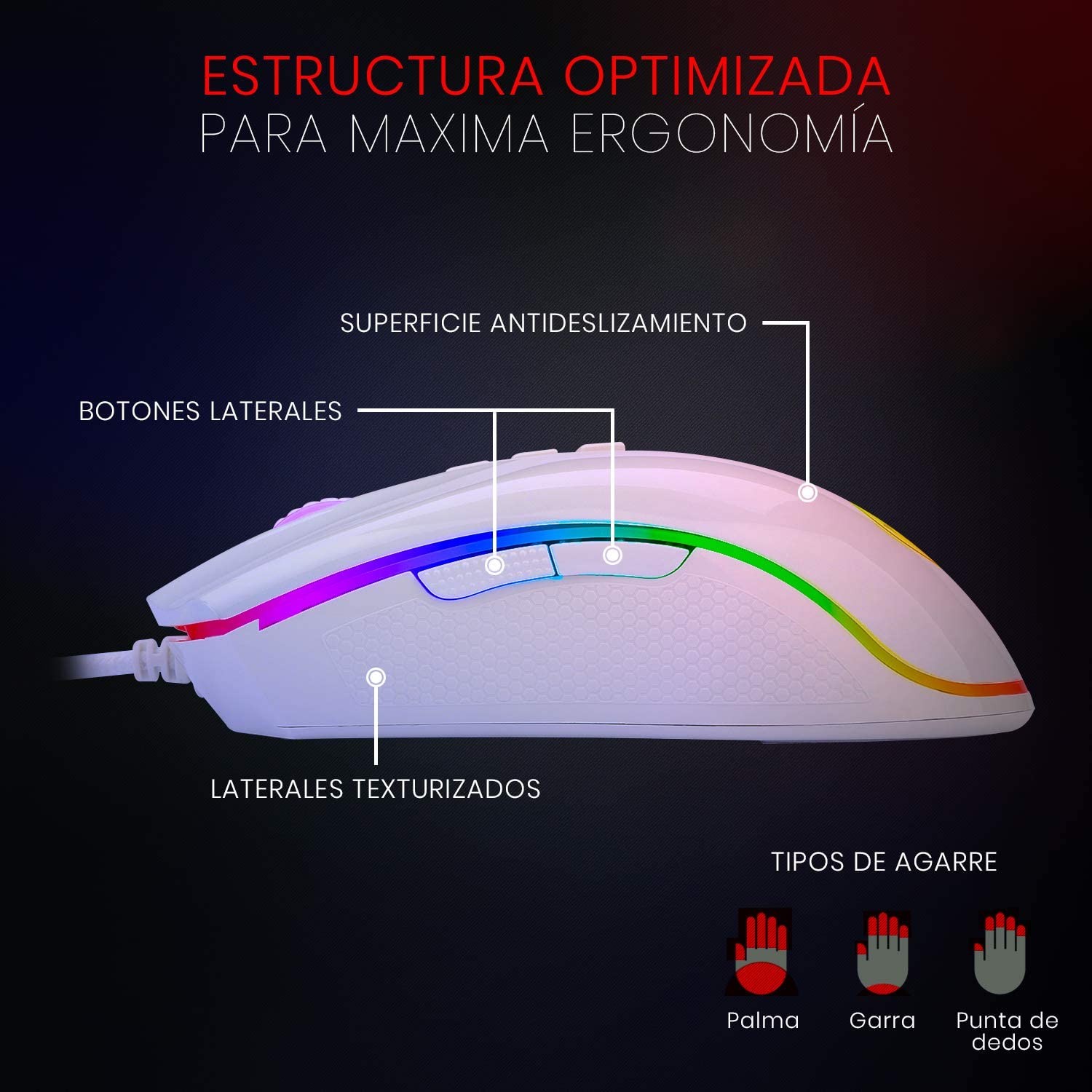 Mouse Redragon Cobra Gamer Blanco M711W Edition Pro