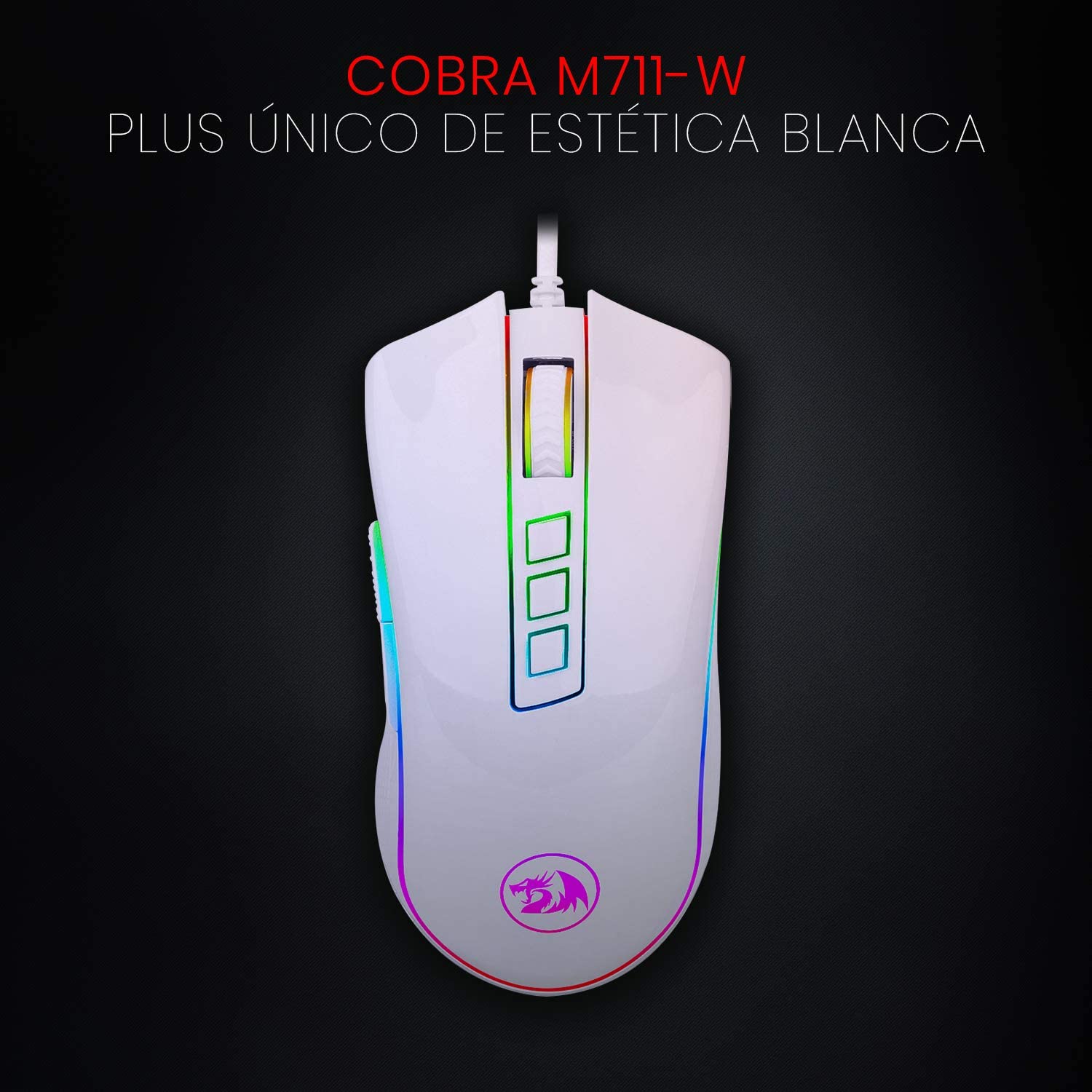 Mouse Redragon Cobra Gamer Blanco M711W Edition Pro