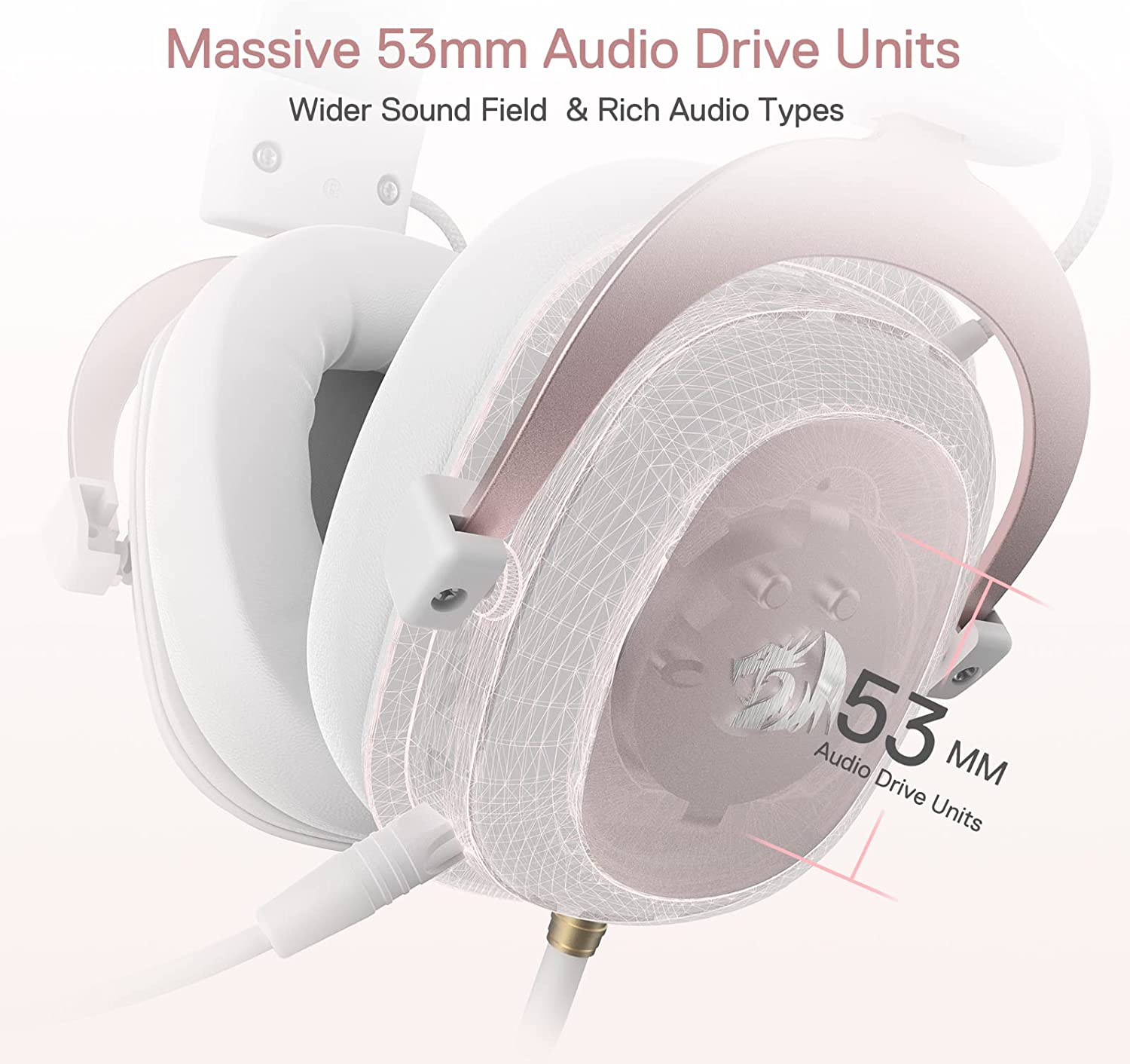 Audifonos Gamer Usb Redragon Zeus 2 White Multiplataformas