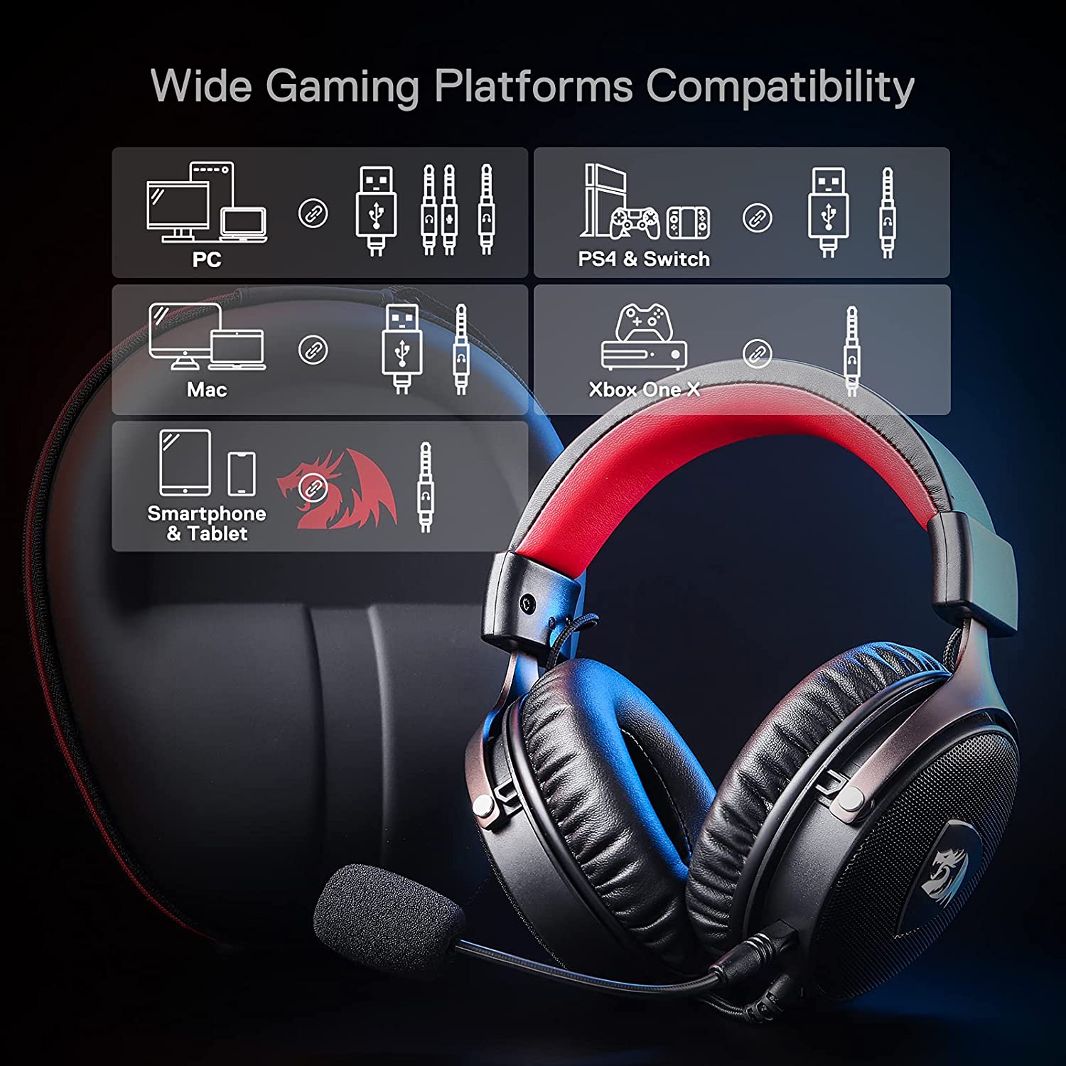 Audifonos Redragon Icon H520 Audio 7.1 Premium Multiplataformas