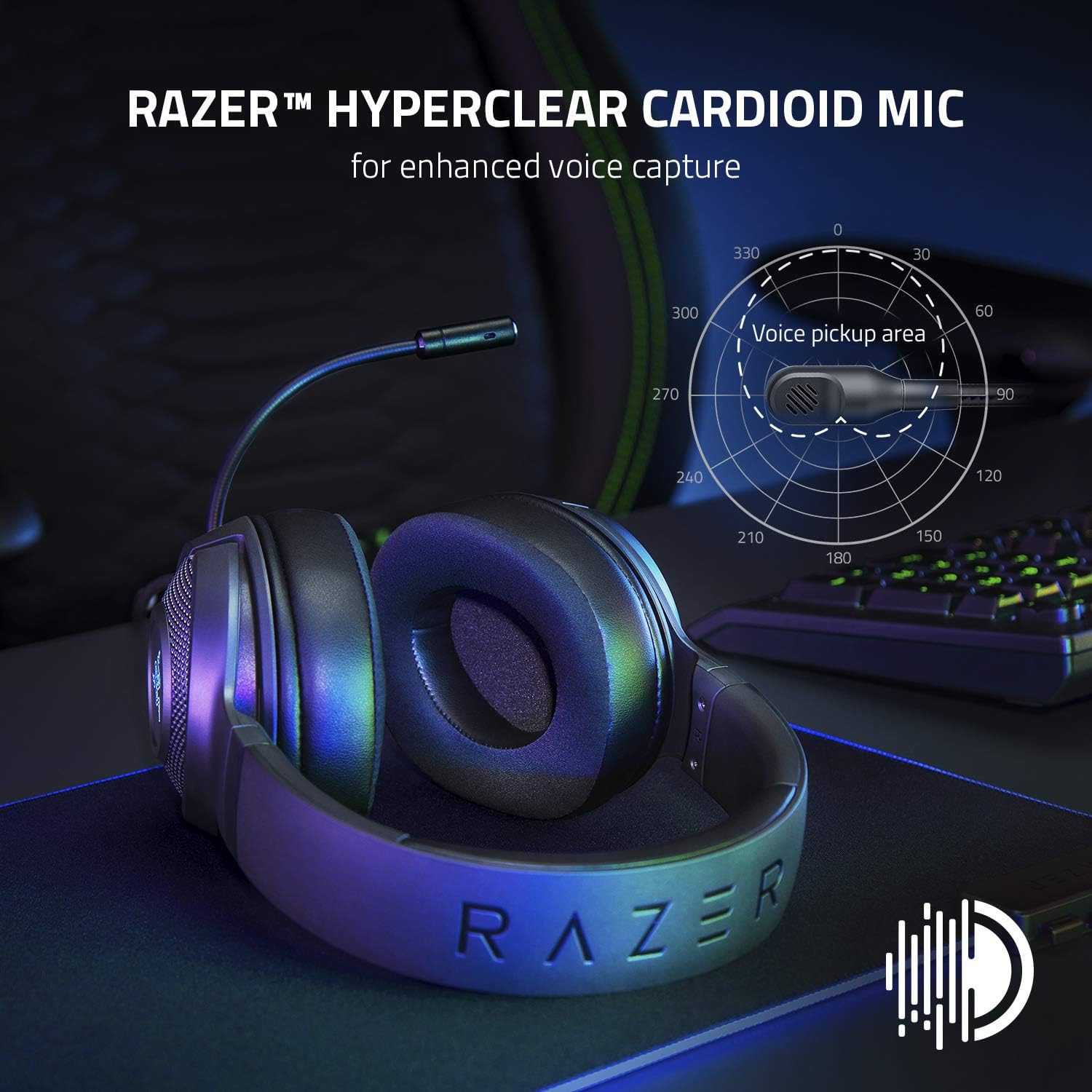 Audífonos Gamer Razer Kraken V3 X USB Hyperclear TriForce