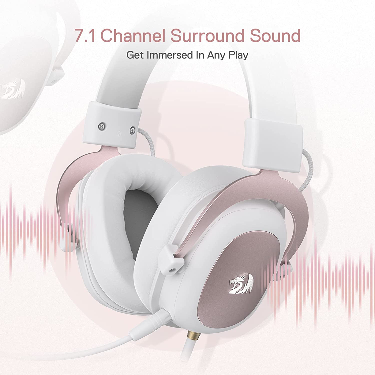 Audifonos Gamer Usb Redragon Zeus 2 White Multiplataformas