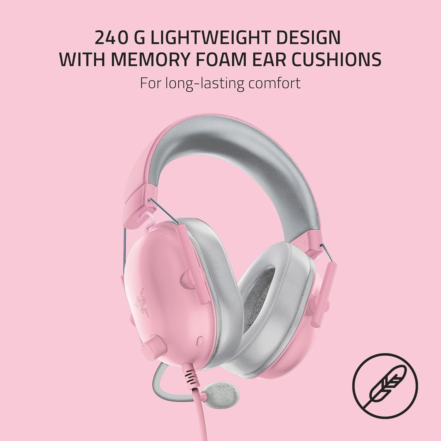 Audífonos Razer Blackshark V2 X Rosa Quartz Multiplataforma