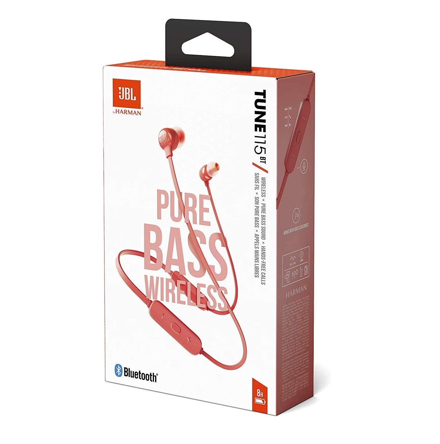 Audífonos JBL Bluetooth T115BT Coral High Bass Multipunto 8H
