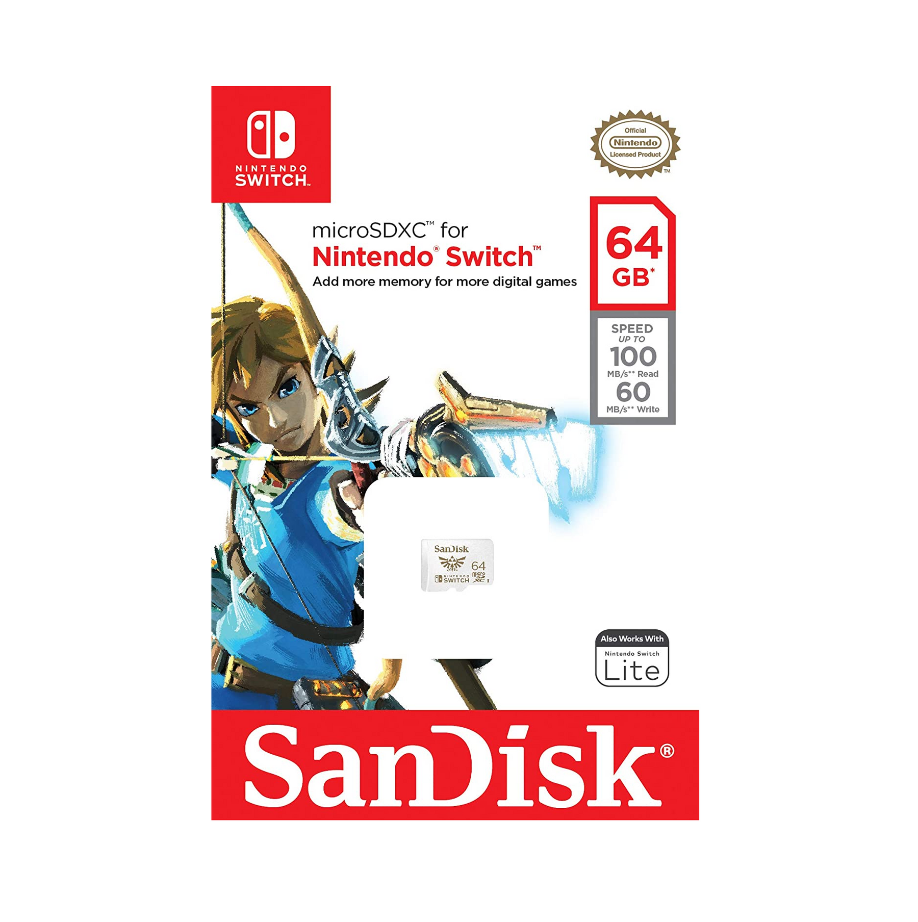 Memoria Sandisk Nintendo Switch 64 GB Micro SD Official Pack