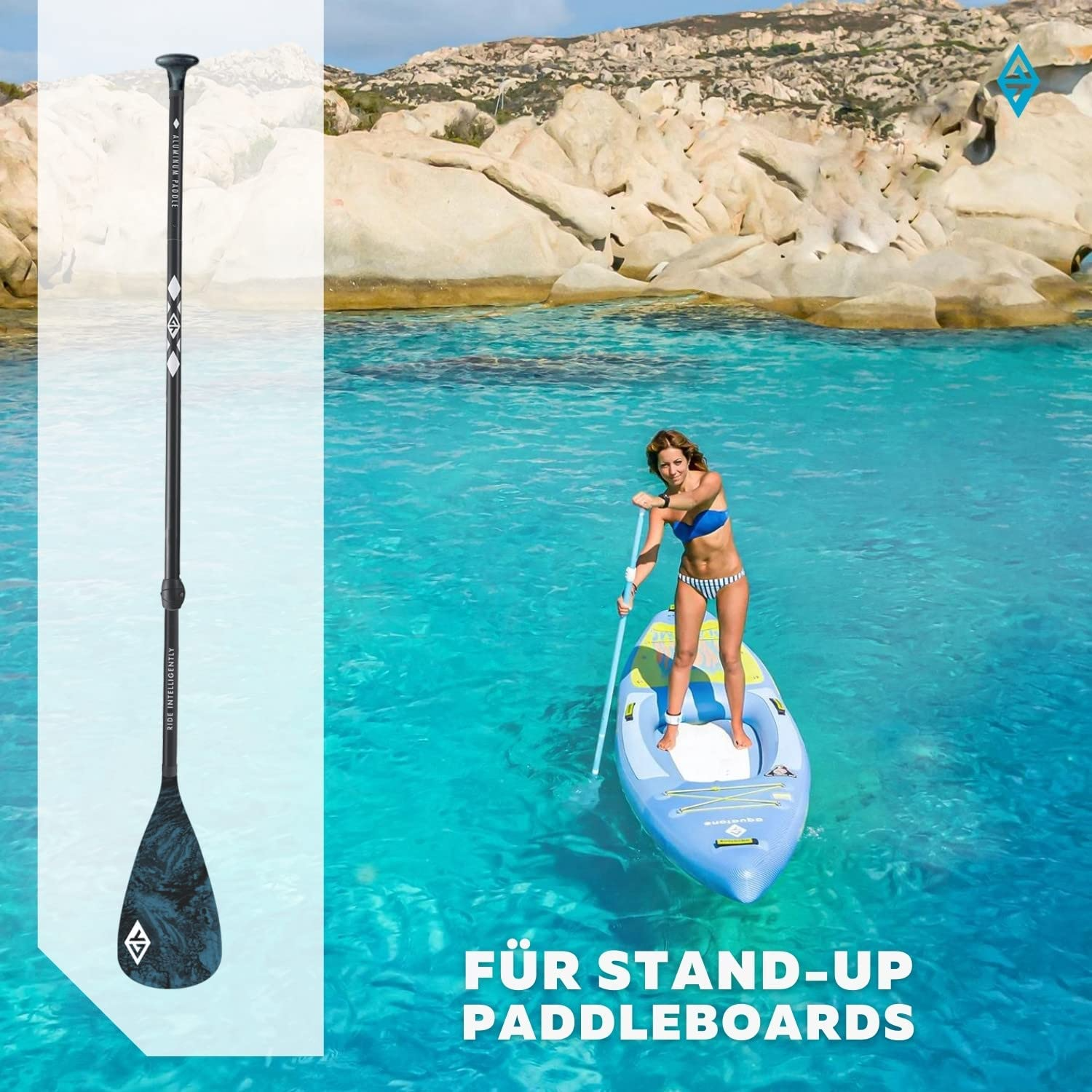 Remo Stand Up Paddle Aquatone Allstyle Aluminum Paddle 4 Sec