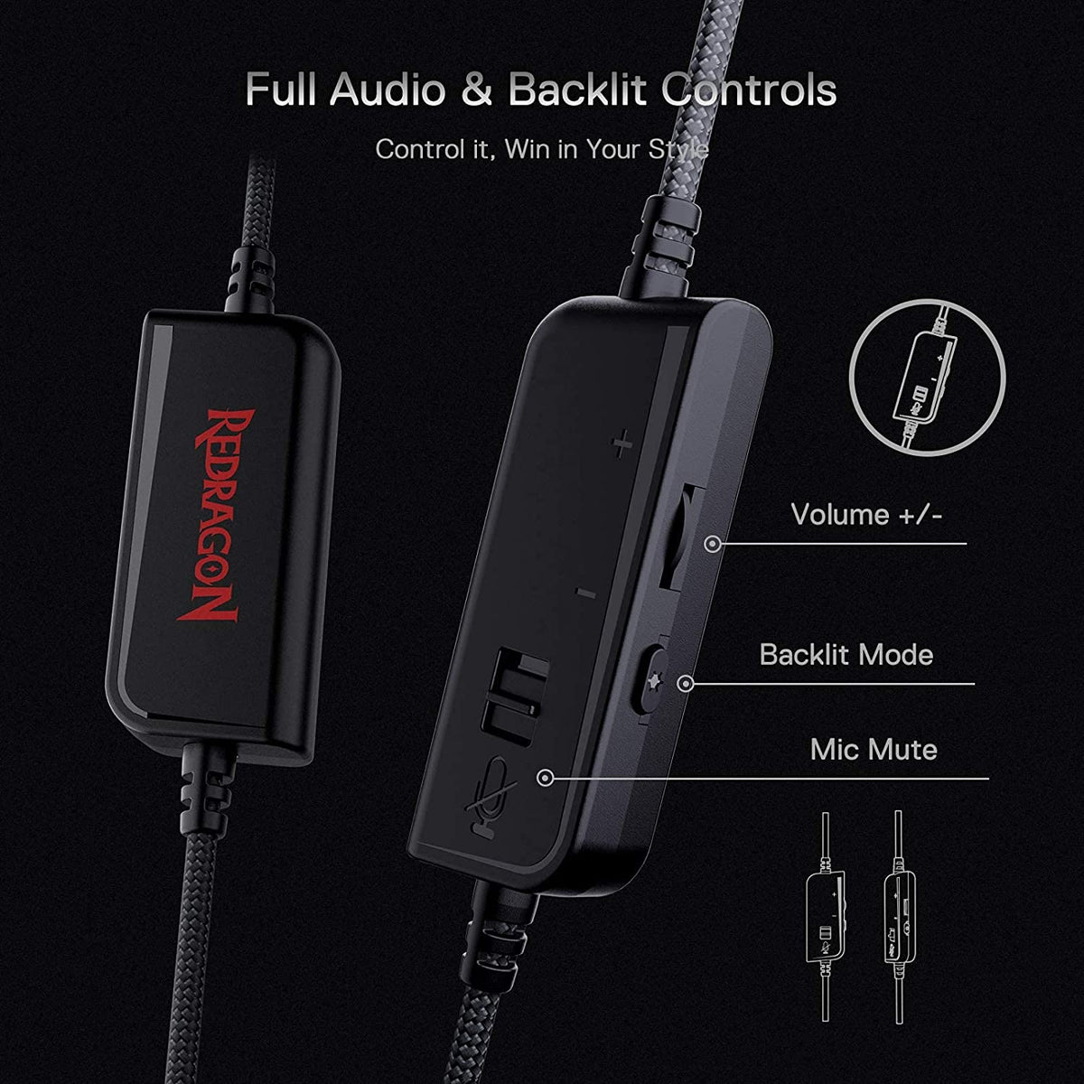 Audifonos USB Redragon Pandora Audio 7.1 Envolvente Multiplataformas