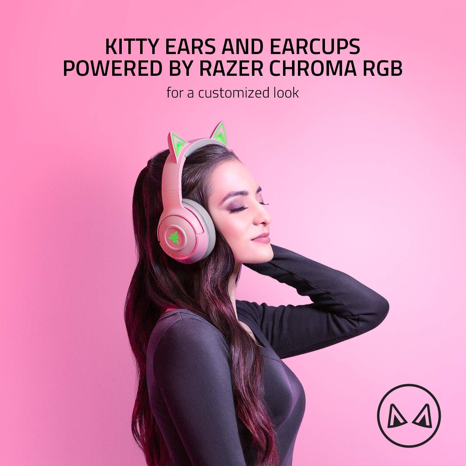 Audifonos Razer Rosado Kraken Bluetooth Kitty Gamer Edition