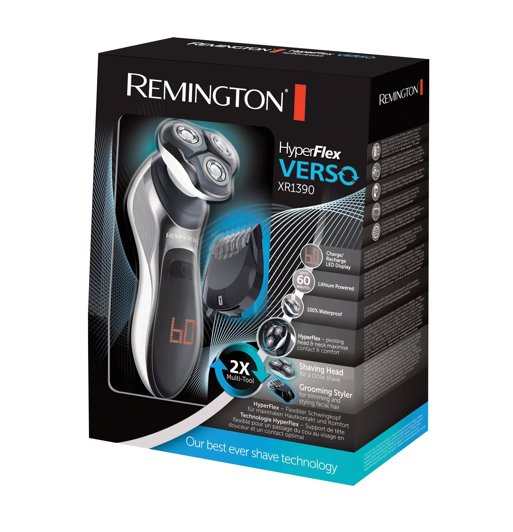 Afeitadora Remington Rotativa XR1390 Inalámbrica Hyper Flex