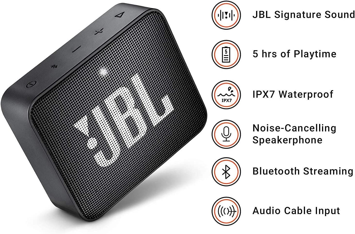 Parlante Portatil JBL Go 2 Negro Resistente Al Agua IPX7