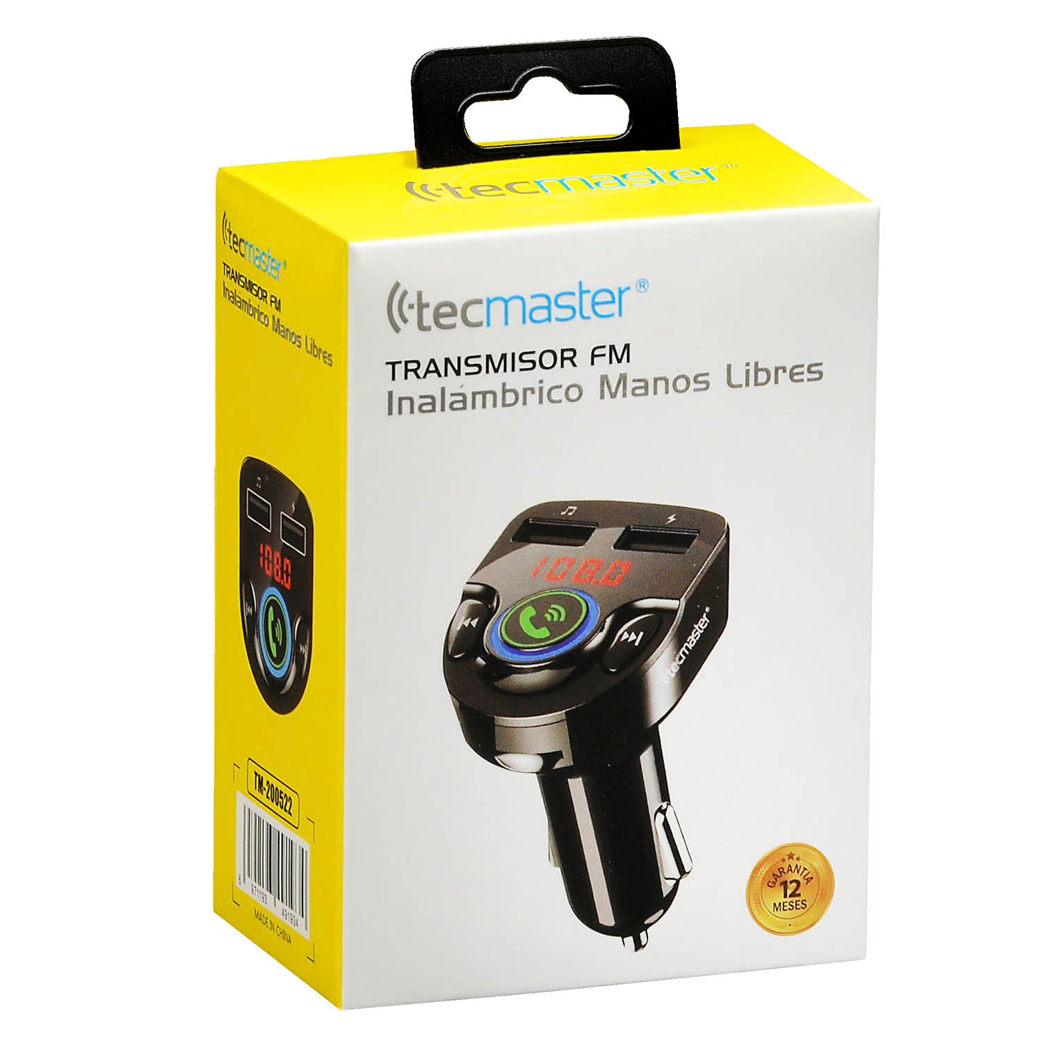 Transmisor FM para Auto BT + Manos Libres + Cargador 3A/ MP3