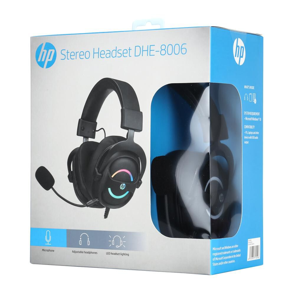 Audífonos Gamer USB HP DHE-8006 Audio 7.1 + Iluminación RGB