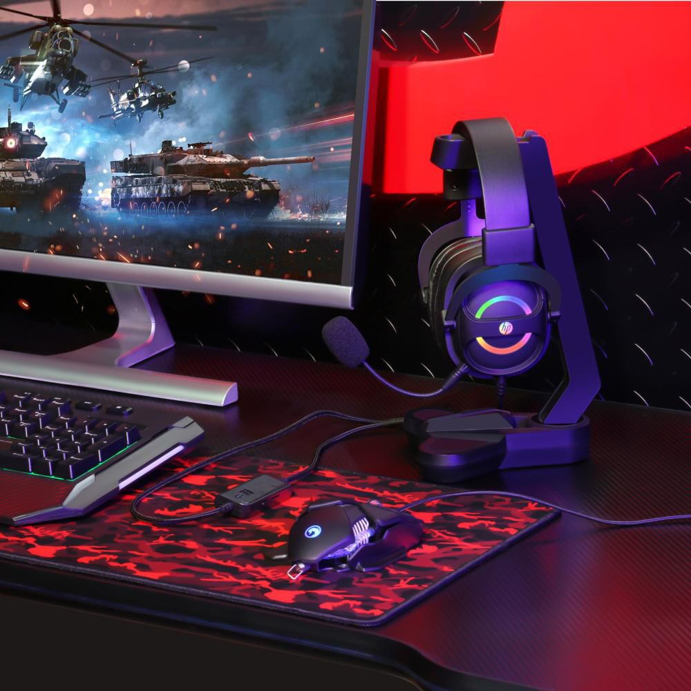 Audífonos Gamer USB HP DHE-8006 Audio 7.1 + Iluminación RGB