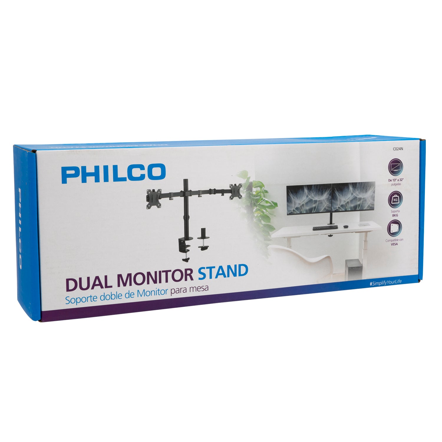 Soporte de Monitor para 2 Pantallas hasta 32" Reforzado